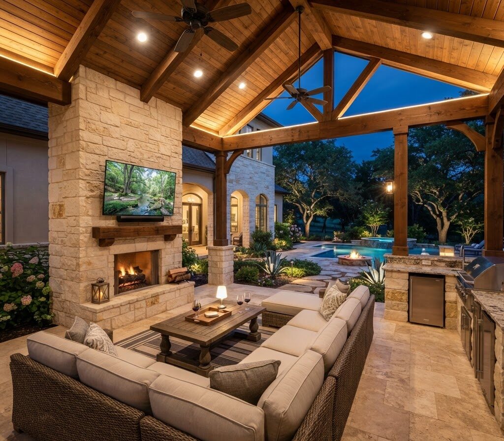 Fire pit lounge project by Curb Creations