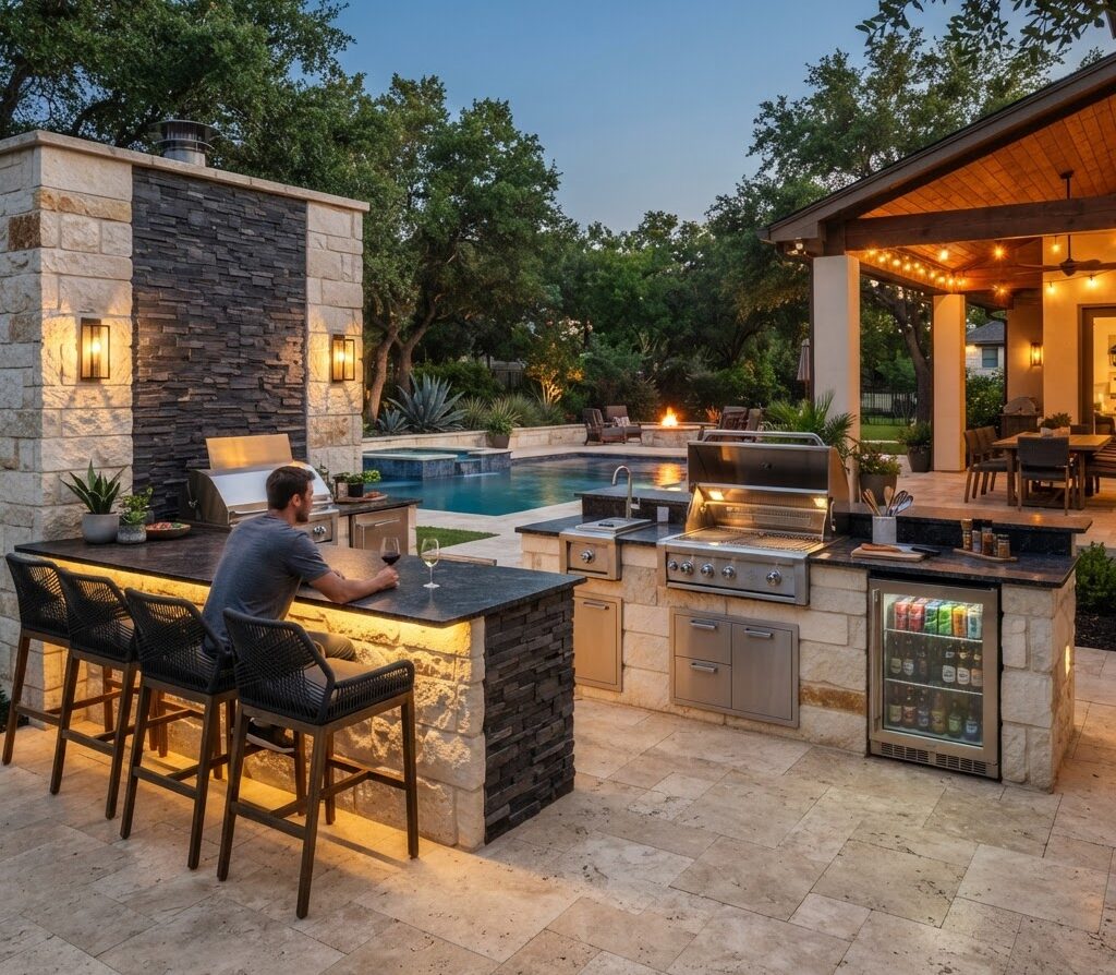 Covered patio project by Curb Creations
